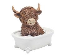 Figurine Ornament Resin Highland Cow Soaking On Bathtub Home Decor Gift Idea