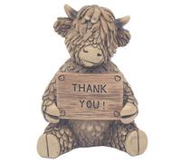 Lesser & Pavey Christmas Hughie Highland Cow Thank You Home Decor Figurines & Ornaments For Home & Office | Decorative Home Accessories Statues For Indoor & Outdoor | Lovely Gifts for Women & Men