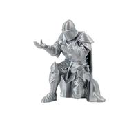 Figurine Pen Holder for Desk, 3D Printed PVC Statue Decor for Home Office, Ninja Warrior Ornament, Collectible Model for Anime Fans(Silver Knight)