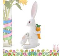 Figurine Rabbit Statue Small Sculpture - Outdoor Animal Statues Full of Tenderness, Decoration for Table Home Countryside Terrace Garden Spring and Easter