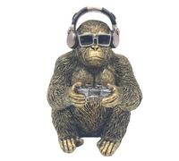 Figurine Resin Ornament Gorilla Gamer Animal Rustic Home Shelf Decor Display