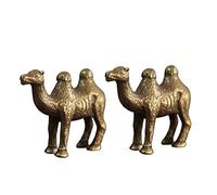 Figurine Small Brass Statue Golden Brass Craft Miniatures Sculpture Antique A Pair of Brass Camel Statues, Animal Sculptures and Statues, Feng Shui Statue, Good Luck Sculpture, Housewarming Gift