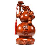 Figurine Statue Artificial Wood Sculpture Pumpkin Ornament Solid Wood Living Room Mahogany HOME Chinese Decorative Crafts Décorations de Bureau,20cm
