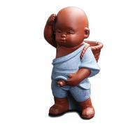 Figurine Tea Pet Creative Purple Clay Tea Pet Little Monk Ornaments Handmade Statue Crafts Chinese Tea Room Tea Set Ornaments Tea Set Accessories (Color : B)