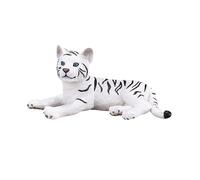 Figurine White Tiger Cub Laying Down 7.2x7.2x3cm White Polyresin Realistic Mini