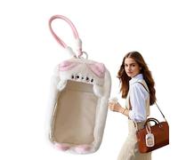 Figurines Display Box - Soft PVC Plush Material, Portable Hanging Storage Bag, Multifunctional Organizer, Cylindrical Showcase | for Doll Collectible Keychain