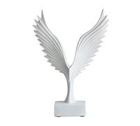 Figurines Handmade Resin Abstract Sculpture Ornament Solid Wings Soaring Statue Living Room Bedroom Office Desktop Decor Decorative Ornaments (Color Blanc, Size : Grey)