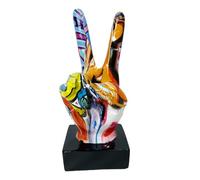 Figurines Home Decor - Cool Colorful Graffiti Resin Hand Statue | Acting Signal Table Sculpture, Colorful Peace Figurines for Living Room, Bedroom, Kitchen, Desk, and Shelf Centerpiec