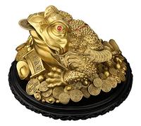 Figurines Pure Copper Lucky Ornaments Eng Shui Frog Money Lucky Frog Coin Chinese Charm For Prosperity Home Decoration Prosperity Sculpture Home Decor (Size : L)