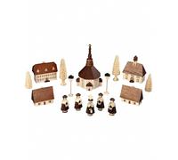 Figurines village of Seiffen with carolers, height 12 cm / 5 inch, natural, o...