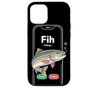 Fih Calling Funny Trout Phone Parody Outdoor Angler Humor Case for iPhone 12/12 Pro