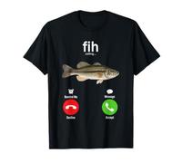 Fih Calling Remind me Message Decline Accept Phone Call Fish T-Shirt