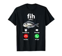 Fih Calling Remind Me Message Decline Accept Phone Call Fish T-Shirt