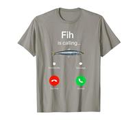 Fih Calling Remind me Message Decline Accept Phone Call Fish T-Shirt, Men, Slate Grey, Medium