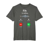 Fih Calling Remind me Message Decline Accept Phone Call Fish T-Shirt, Men's Big and Tall, Asphalt Grey, 3X Tall