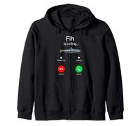 Fih Calling Remind me Message Decline Accept Phone Call Fish Zip Hoodie