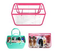 FIHCH Clear Beach Bag Organizer for Bogg Bag XL PVC for Organizing Your Purses and Dividing Space Pink