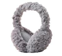 FIHDIOPO Ear Muffs, Women Curly Plush Earmuffs Winter Accessories Fluffy Foldable Adults Outdoor Thermal Ear Warmers Skiing Running Ears Covers Protector from Wind Fashion Gift for Girls Ladies Grey