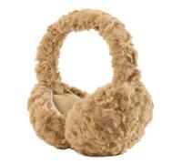 FIHDIOPO Ear Muffs, Women Curly Plush Earmuffs Winter Accessories Fluffy Foldable Adults Outdoor Thermal Ear Warmers Skiing Running Ears Covers Protector from Wind Fashion Gift for Girls Ladies Brown