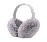 FIHDIOPO Women's Earmuffs, Plush Winter Accessories, Foldable, Grey