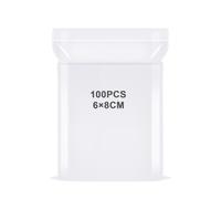 FIHODONE 100 PCS Small Grip Seal Bags, Ziploc Storage Bags, Transparent Sealable Baggies, Resealable for Cookie, Jewellery, Candy, Beads (6 x 8 cm)