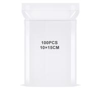 FIHODONE 100 PCS zip lock bags, Small Plastic Bags,Ziploc Plastic Storage Bags,Transparent small ziplock bags,Resealable Bags for Cookie, Jewellery,Candy,Beads(10×15cm)
