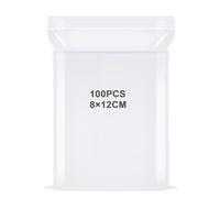 FIHODONE 100 PCS zip lock bags, Small Plastic Bags,Ziploc Plastic Storage Bags,Transparent small ziplock bags,Resealable Bags for Cookie, Jewellery,Candy,Beads (8 x 12 cm)