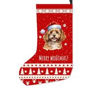FIicy Cavapoo Gifts Dog Christmas Stocking, Cavapoo Dog Christmas Decorations Stockings, CavapooDog Merry Woofmas Xmas Hanging Stockings, ChristmasGifts for CavapooLovers DogLovers Women Men