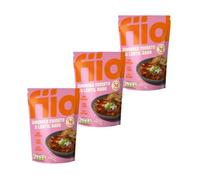 Fiid 100% Natural Vegan Microwave Ready Meals - Italian Sundried Tomato & Lentil Ragu - 3 x 275g (Vegetarian Food Pouch, High in Fibre & Protein, Low in Sugar, Fat Free)