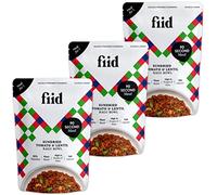 Fiid 100% Natural Vegan Microwave Ready Meals - Italian Sundried Tomato & Lentil Ragu - 3 x 275g (Vegetarian Food Pouch, High in Fibre & Protein, Low in Sugar, Fat Free)