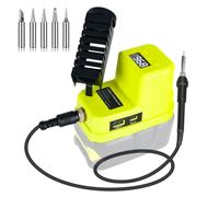 Fiihio 60W Cordless Soldering Station Compatible with RYOBI 18V Battery, Portable Electric Soldering Iron with USB & Type C Ports, Adjustable Temperature for DIY, Appliance Repair