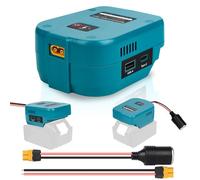 Fiihio for Power Wheels Battery Adapter Compatible with Makita 18V Battery, 18V to 12V Step Down Power Converter with USB & Type C, XT60 Ports for RC Car, DIY Projects (1 Pack)