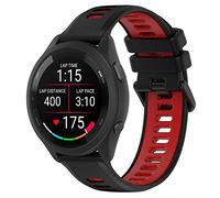 FiiMoo 18mm Silicone Strap for Garmin Forerunner 265S/255S/255S Music/Venu 2S/3S/Vivomove 3S/4S/Vivoactive 4S, Black+Red