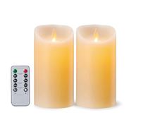 FiiMoo 2 Pack LED Candles, Flameless Candles, Battery Operated Candles, Christmas Candles, Dancing Flickering Wick LED Candles for Parties, Home, Halloween, Weddings and Festivals Decoration-10cm