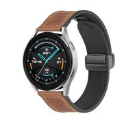 FiiMoo 22mm Leather Strap Compatible with Garmin Venu 3/Venu 2/Forerunner 265/Forerunner 255/Forerunner 965, Adjustable Replacement Straps, Magnetic Closure Watch Straps for Garmin Vivoactive 4-Brown