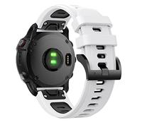 FiiMoo 22mm Silicone Strap for Garmin Descent G2/Descent G1/Fenix 8 47mm/Tactix 8 47mm, Silicone Replacement Band, Adjustable Replacement Band, Sport Strap for Garmin Quatix 7 Pro-White