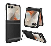 FiiMoo Case for Motorola Razr 60, Foldable Phone Case with Back Screen Protector, Premium Cover, Ultra Slim Anti-Scratch, Protection Cases, Protective Cover with Kickstand-Black