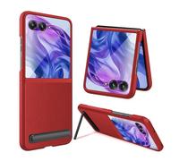 FiiMoo Case for Motorola Razr 60 Ultra, Foldable Phone Case with Back Screen Protector, Premium Cover, Ultra Slim Anti-Scratch, Protection Cases, Protective Cover with Kickstand-Red