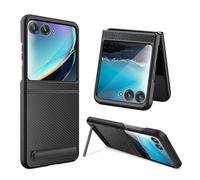 FiiMoo for Motorola Razr 40 Ultra Case, Phone Case with Screen Protector, Premium Cover with Kickstand, Ultra Slim Protection Cases, Protective Cover with Kickstand-Black