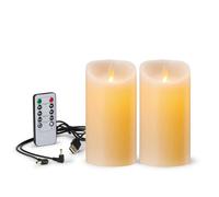 FiiMoo Rechargeable Candles, 2 Pack USB Charging Flameless Battery Operated Candles for Parties, Halloween, Christmas and Festivals Decoration-10cm