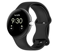 FiiMoo Silicone Strap for Google Pixel Watch 3 45mm, Soft Silicone Sport Band, Soft Breathable, Adjustable Replacement Strap for Google Pixel Watch 4 45mm-Black