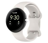 FiiMoo Silicone Strap for Google Pixel Watch 3 45mm, Soft Silicone Sport Band, Soft Breathable, Adjustable Replacement Strap for Google Pixel Watch 4 45mm-White
