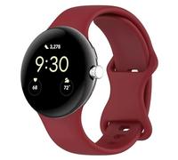 FiiMoo Silicone Strap for Google Pixel Watch 4 41mm/3 41mm/Pixel Watch 2/1, Soft Silicone Sport Band, Soft Breathable, Adjustable Replacement Strap-Red