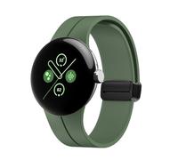 FiiMoo Silicone Strap for Google Pixel Watch 4 45mm/Pixel Watch 3 45mm, Soft Silicone Sport Band, Soft Breathable, Magnetic Closure Watch Straps, Adjustable Replacement Strap-Green