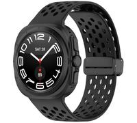 FiiMoo Strap for Samsung Galaxy Watch Ultra, Soft Silicone Replacement Sport Band, Magnetic Adjustable Replacement Band for Galaxy Watch Ultra 47mm-Black