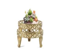 Fiita 2Pcs Planter Stand,Metal Round Potted Plant Stands Indoor & Outdoor Multiple ,Modern Flower Pot Stand Holder Rack Planter Display for Home,Kitchen,Patio,Garden, Corner, Balcony and Bedroom