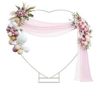 Fiita 6.6FT Large Size Metal Balloon Arch Kit, Wedding Heart Arch Stand, Love Balloon Column Arch Frame for Wedding, Bridal, Valentine's Day, Engagement and Birthday Party Supplies (White)