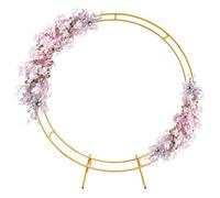 Fiita 6 FT Round Wedding Arch Circle Backdrop Stand Balloon Frame Gold Metal Arch for Ceremony Birthday Party Baby Shower Anniversary Bridal Graduation Background Decoration
