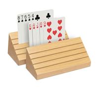 Fiita Playing Card Holder for Kids, Adults, Seniors, 2 Pack, Wooden Hands Free Card Holders for Playing Cards, Family Card Game Nights, Canasta, Poker Parties, 6” x 3.1” x 2.4”