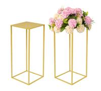 Fiita Wedding Centrepieces for Tables Gold Vase Metal 15.7/23.6/31.5/39.4Inch Tall Flower Stand for Table Decoration Column Display Stand for Wedding Centrepieces Table Party Home Decor-2Pcs/10Pcs